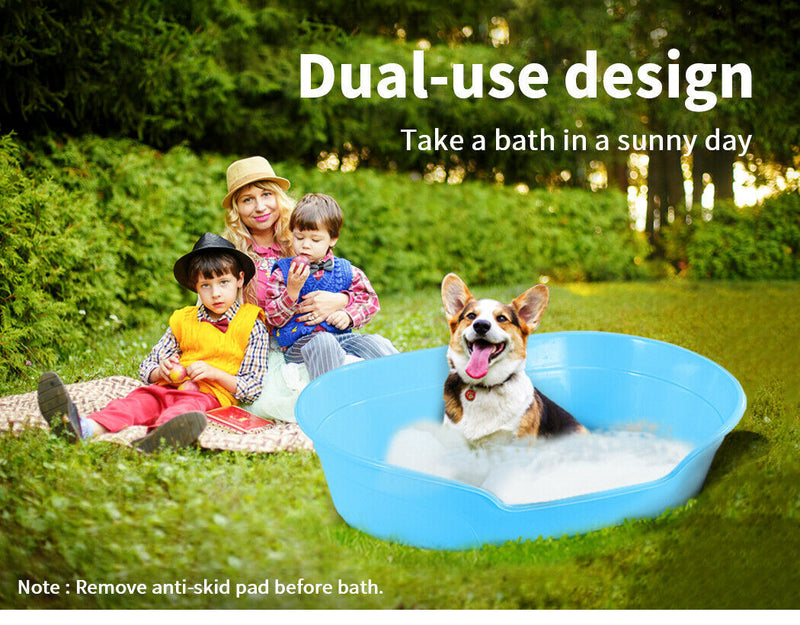 YES4PETS Pet Bed Small Plastic Dog Bedding Sleeping Resting Washable Basket Blue