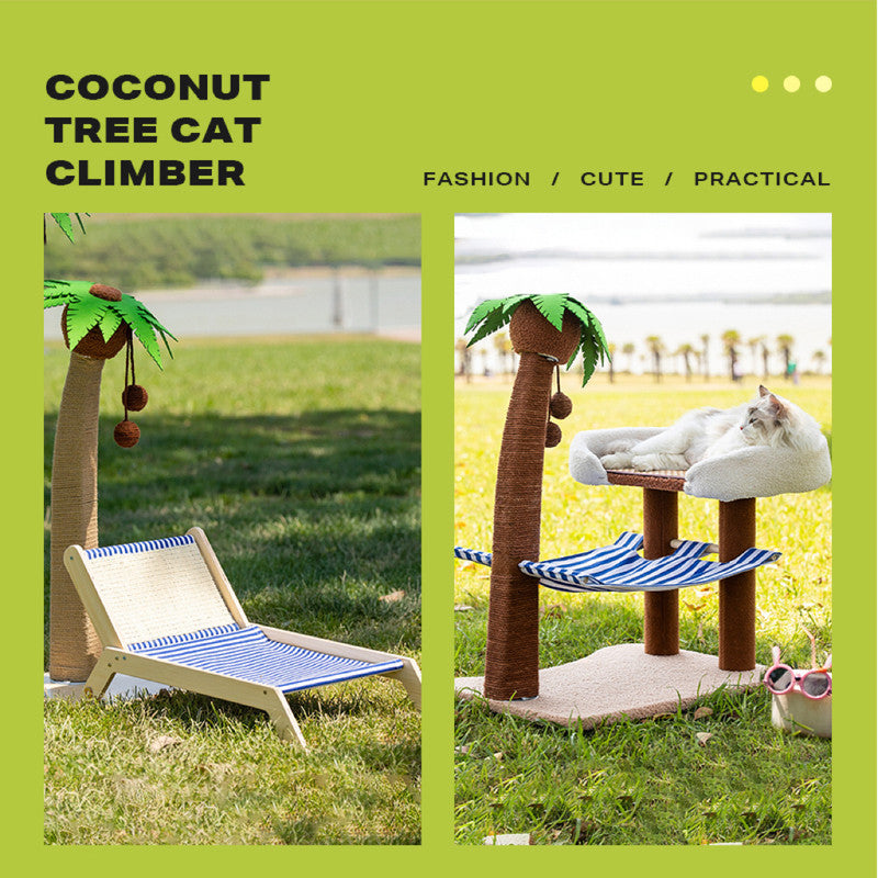 palm tree cat bed Buy Wood coconut tree lounge chair cat bed dog bed cat scratching post toy pet nest at best price – Pets Pal